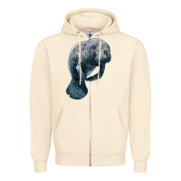 Sandshell Manatee Illustrations Zipper Hoodie - LillyAllenDesigns