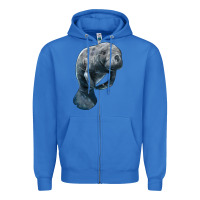 True Royal Manatee Illustrations Zipper Hoodie - LillyAllenDesigns
