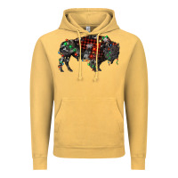 Vintage Mustard christmas bison Vintage Hoodie - RanaPortraitStore