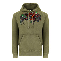 Vintage Olive christmas bison Vintage Hoodie - RanaPortraitStore