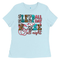 Baby Blue sleep all day nurse all night Ladies Tee - AdoDesignShop
