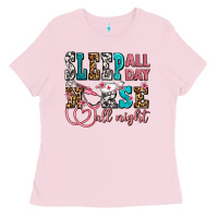 Bubblegum Pink sleep all day nurse all night Ladies Tee - AdoDesignShop