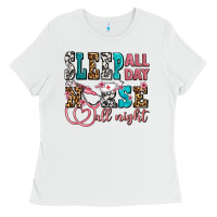 White sleep all day nurse all night Ladies Tee - AdoDesignShop