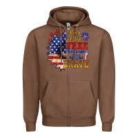 Chestnut home of the free because of the brave Zipper Hoodie - NancyCooperArtShop