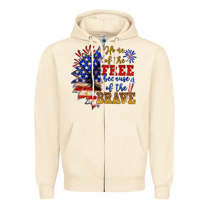 Home Of The Free Because Of The Brave Zipper Hoodie by NancyCooperArtShop | Teevron