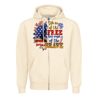 Sandshell home of the free because of the brave Zipper Hoodie - NancyCooperArtShop