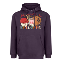 Plum take me out to the ballgame Heavyweight Hoodie - MaliasSmallBusiness