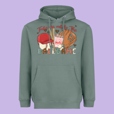 Take Me Out To The Ballgame Heavyweight Hoodie Designed By Maliassmallbusiness