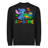 Black ausome stitch autism Heavyweight Sweatshirt - Zillion Design Studio