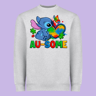 Ausome Stitch Autism Heavyweight Sweatshirt Designed By Zillion Design Studio