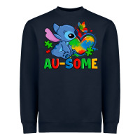Navy ausome stitch autism Heavyweight Sweatshirt - Zillion Design Studio