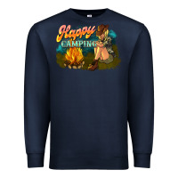 Navy happy camping Premium Sweatshirt - NancyCooperArtShop