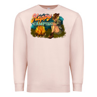 Pale Pink happy camping Premium Sweatshirt - NancyCooperArtShop