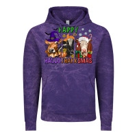 Cloud Purple happy hallothanksmas with cow Vintage Hoodie - texasbilliewilder