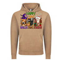 Vintage Coffee happy hallothanksmas with cow Vintage Hoodie - texasbilliewilder