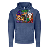 Vintage Denim happy hallothanksmas with cow Vintage Hoodie - texasbilliewilder
