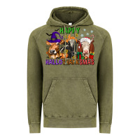 Vintage Olive happy hallothanksmas with cow Vintage Hoodie - texasbilliewilder