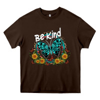 Chocolate Brown be kind Heavy Core Tee - SublimationCraftShop