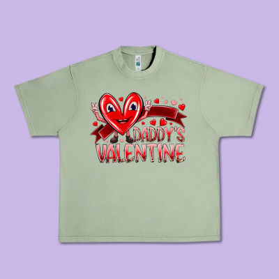 Daddy Is Valentine Urban Heavy Tee Designed By Racoondesign