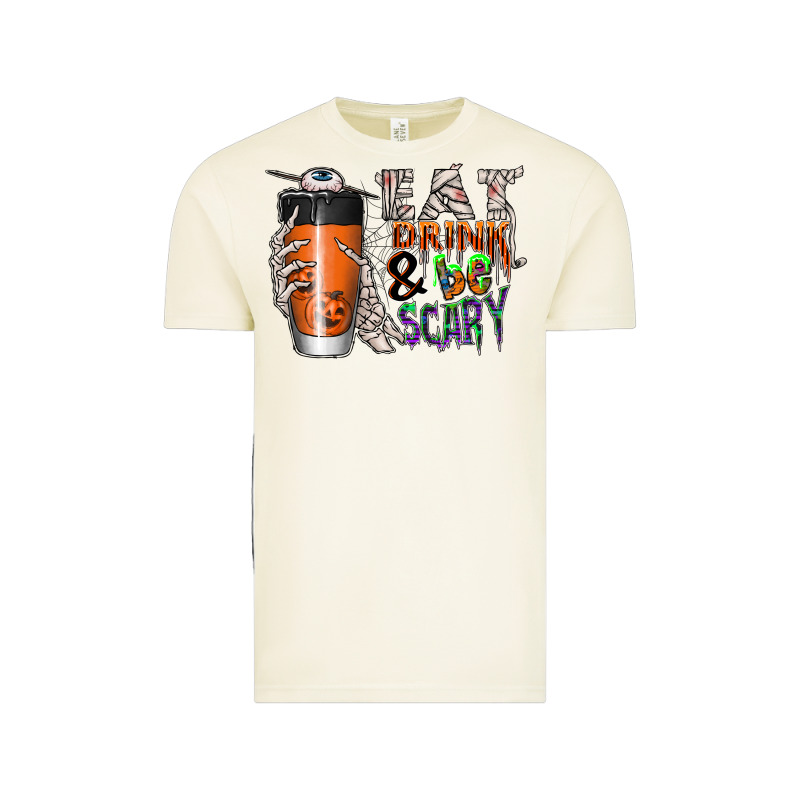 Eat Drink Be Scary Vintage Tee by CowhideDigitalArt | Teevron
