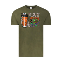 Vintage Olive Eat drink be scary Vintage Tee - CowhideDigitalArt