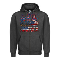 Charcoal Heather god bless america Zipper Hoodie - NancyCooperArtShop
