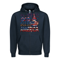 Navy god bless america Zipper Hoodie - NancyCooperArtShop