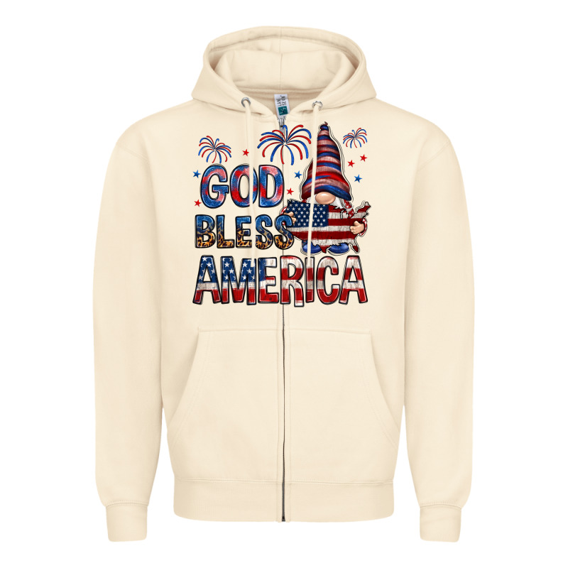 God Bless America Zipper Hoodie by NancyCooperArtShop | Teevron