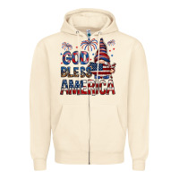 Sandshell god bless america Zipper Hoodie - NancyCooperArtShop