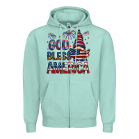 Seafoam god bless america Zipper Hoodie - NancyCooperArtShop