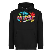 Black Autism Nurse Heavyweight Hoodie - NancyCooperArtShop