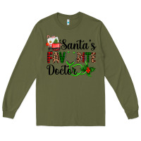 Army Green santa's favorite doctor Long Sleeve Tee - AdoDesignShop