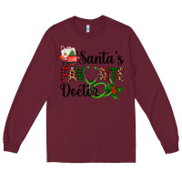 Burgundy santa's favorite doctor Long Sleeve Tee - AdoDesignShop