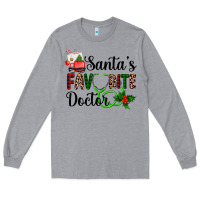 Heather Grey santa's favorite doctor Long Sleeve Tee - AdoDesignShop