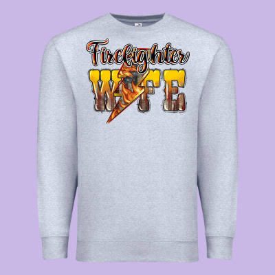 Firefighter Wife Lightning Bolt Premium Sweatshirt Designed By Nancycooperartshop