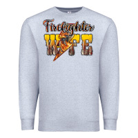 Heather Grey firefighter wife lightning bolt Premium Sweatshirt - NancyCooperArtShop