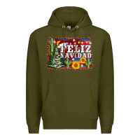 Army Green feliz navidad Premium Hoodie - AdoDesignShop