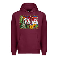 Burgundy feliz navidad Premium Hoodie - AdoDesignShop