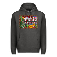 Charcoal Heather feliz navidad Premium Hoodie - AdoDesignShop