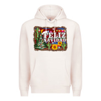 Pale Pink feliz navidad Premium Hoodie - AdoDesignShop