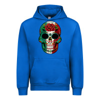 Cobalt Mexican Skull Urban Hoodie - texasbilliewilder