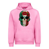Fuchsia Pink Mexican Skull Urban Hoodie - texasbilliewilder