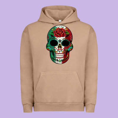 Mexican Skull Urban Hoodie Designed By Texasbilliewilder