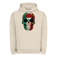 Pigment French Oak Mexican Skull Urban Hoodie - texasbilliewilder