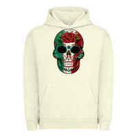 Pigment Pistachio Mexican Skull Urban Hoodie - texasbilliewilder