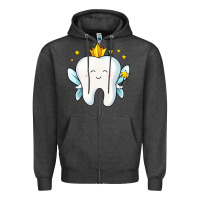 Charcoal Heather tooth fairy Zipper Hoodie - Jasminsmagicworld