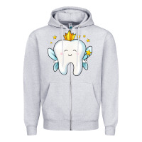Heather Grey tooth fairy Zipper Hoodie - Jasminsmagicworld
