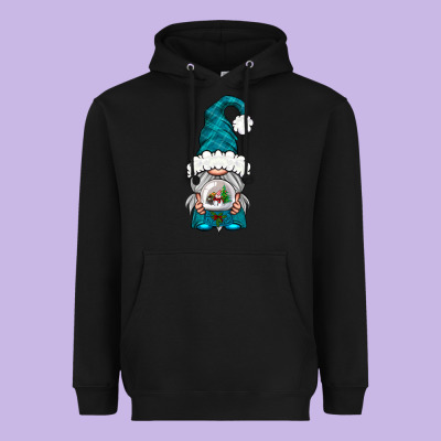 Winter Gnome With Snow Globe Heavyweight Hoodie Designed By Nancycooperartshop