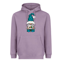 Lavender winter gnome with snow globe Heavyweight Hoodie - NancyCooperArtShop