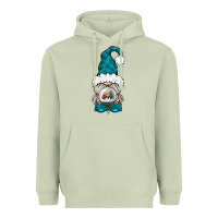 Matcha winter gnome with snow globe Heavyweight Hoodie - NancyCooperArtShop